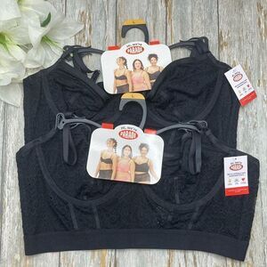 Parade Black Lightweight Lace Bustier Bra 2-Pack Size L